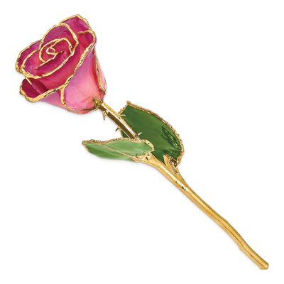 Real Rose with 24k Gold Trim – view 2