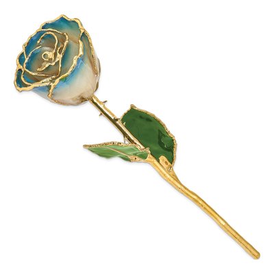 Lacquer-Dipped Real Rose with Pearls & Gold Trim – view 2