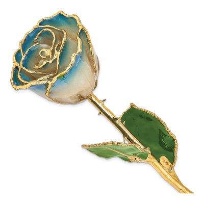 Lacquer-Dipped Real Rose with Pearls & Gold Trim