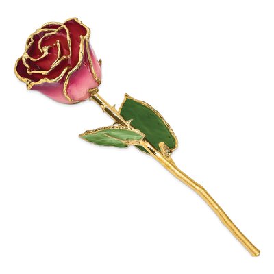 Lacquer Dipped Real Rose with 24K Gold Trim – view 2