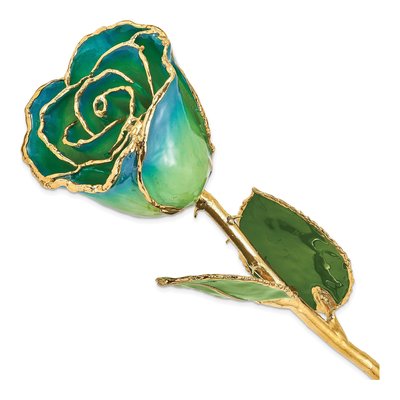 Lacquer-Dipped Real Rose with Gold Trim & Pearl