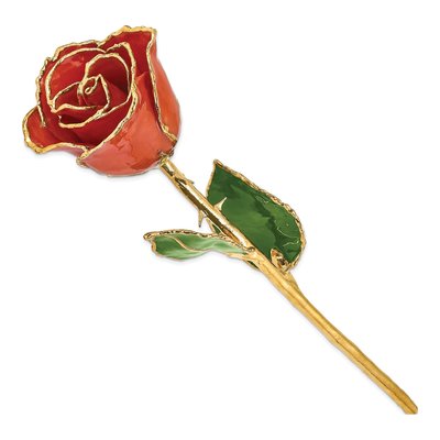 Lacquer-Dipped Real Rose with 24K Gold Trim – view 2