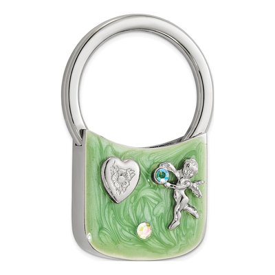 1928 Silver-tone Angel Key Fob with Crystals
