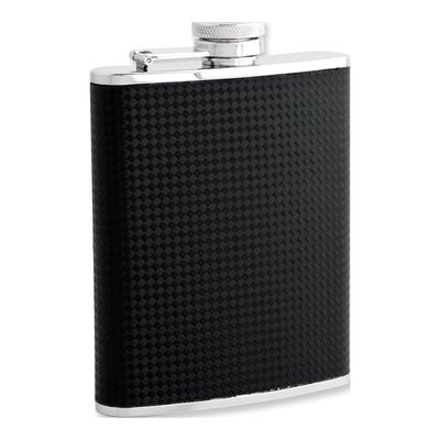 Rebel Steel Carbon Fiber 6 oz Flask with Funnel