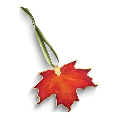 24k Gold Trim Orange Sugar Maple Real Leaf Gift – view 2