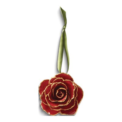 24k Gold-Trimmed Real Red Rose