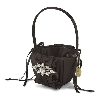 Black Isabella Satin Gift Basket with Crystal Accents – view 2