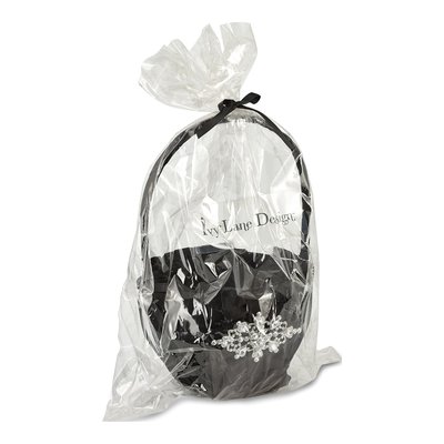 Black Isabella Satin Gift Basket with Crystal Accents – view 3