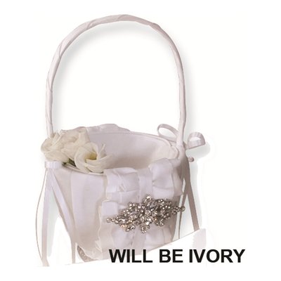 Ivory Isabella Gift Basket with Crystal Accents