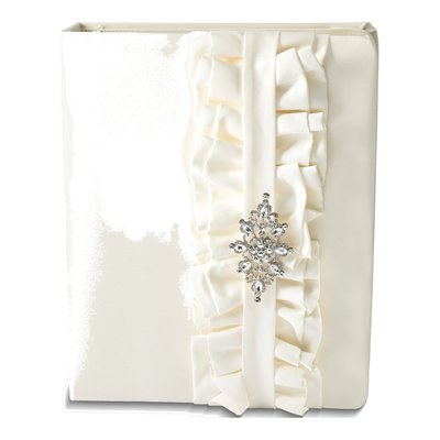 Ivory Satin Wedding Guest Book