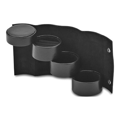 Black Leather Three-Level Jewelry Roll – view 2