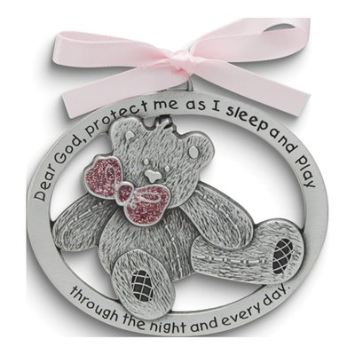 Pink Epoxy Teddy Bear Crib Medal