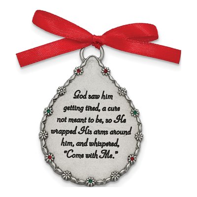 In Loving Memory Teardrop Memorial Ornament, Engravable
