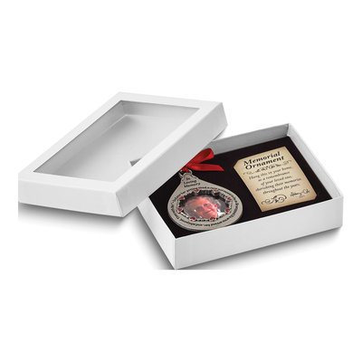 In Loving Memory Pewter Teardrop Photo Ornament – view 4