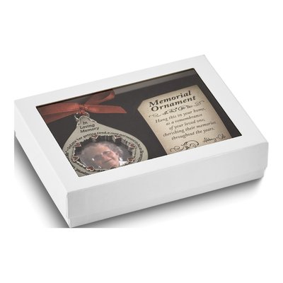 In Loving Memory Pewter Teardrop Photo Ornament – view 5