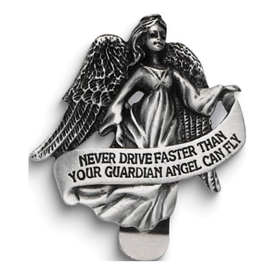 Guardian Angel Pewter Visor Clip Car Accessory