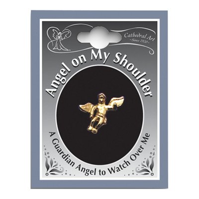 Gold-Tone Angel on My Shoulder Lapel Pin