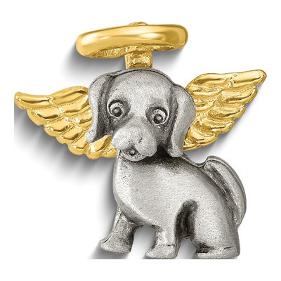 Pewter Dog Angel Lapel Pin