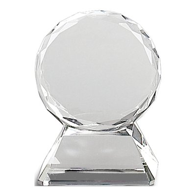 5 in Round Optic Glass Trophy with Gift Box