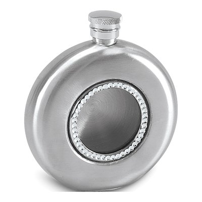 4.5 oz Stainless Steel Crystal Flask, Engravable