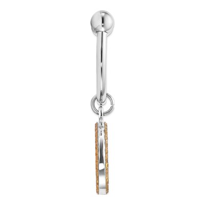Silver-Tone Yellow Crystal Circle Key Ring – view 2
