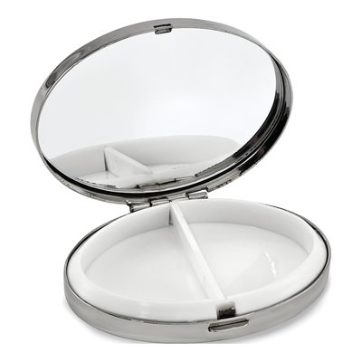 Silver-Tone Crystal 2-Section Pillbox Gift – view 2