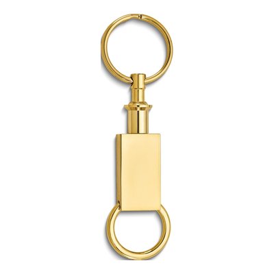 Engravable Gold-Tone Rectangle Valet Key Ring