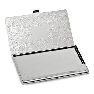 Silver-Tone Engravable Business Card Case – view 2