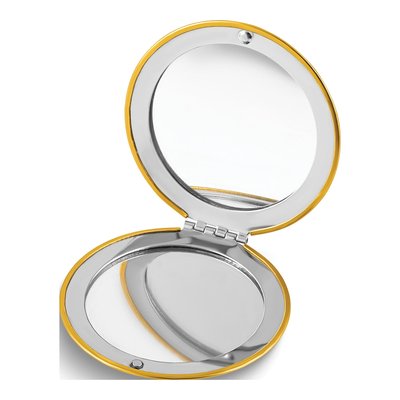 Gold-Tone Crystal Heart Compact Mirror – view 2