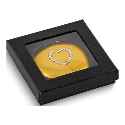 Gold-Tone Crystal Heart Compact Mirror – view 5