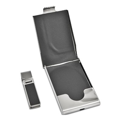 Men's Carbon Fiber Card Case & Money Clip Gift Set – view 2