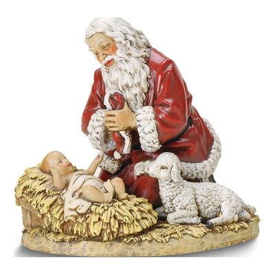 Joseph's Studio Kneeling Santa Figurine, 8.75in
