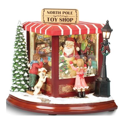 Musical Santa's Toy Shop Resin Figurine
