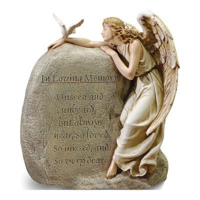 In Loving Memory Angel Memorial Stone Resin Figurine