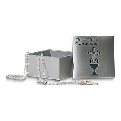 First Holy Communion Rosary Keepsake Box