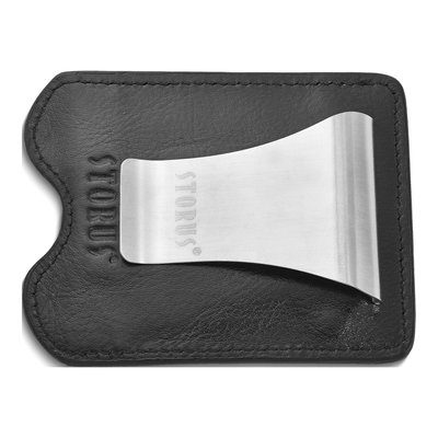 Storus Black Leather & Steel Money Clip – view 3