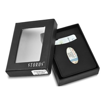 Storus Black Leather & Steel Money Clip – view 5