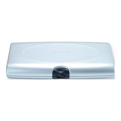 Silver-Tone Jewelry Case with Tangle-Free Necklace Pegs