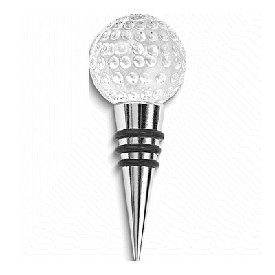Badash Crystal Golf Ball Wine Stopper, Silver-Tone