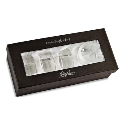 Cassini Crystal Heart Napkin Rings, Set of 4