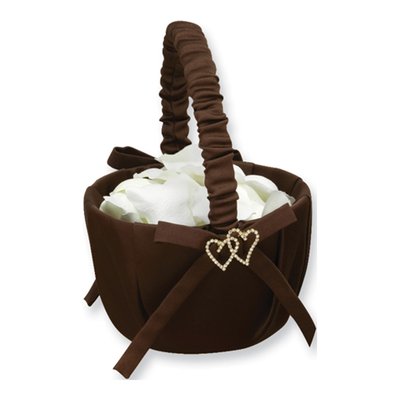 Mocha All My Heart Gift Basket with Rhinestone Accent