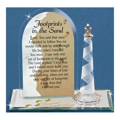 Glass Baron Footprints In The Sand Lighthouse Figurine – view 4