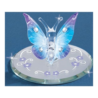 Glass Baron Blue & Purple Butterfly Figurine – view 3