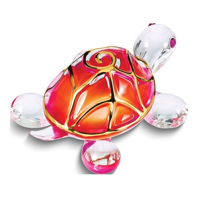 Sunrise Turtle Glass Figurine with 22k Gold Trim – view 2