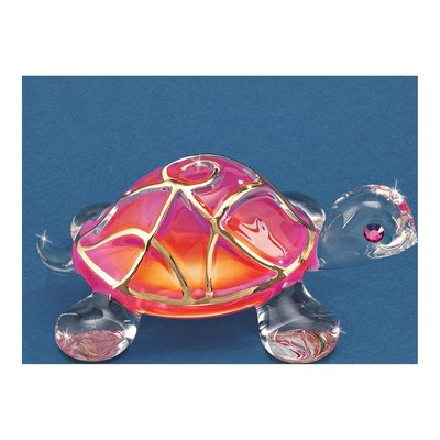 Sunrise Turtle Glass Figurine with 22k Gold Trim – view 3