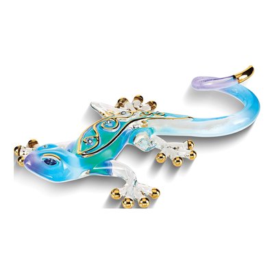 Desert Jewel Gecko Glass Figurine with 22k Gold Trim – view 2