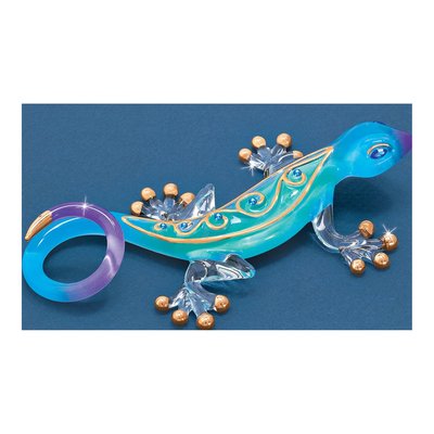 Desert Jewel Gecko Glass Figurine with 22k Gold Trim – view 3