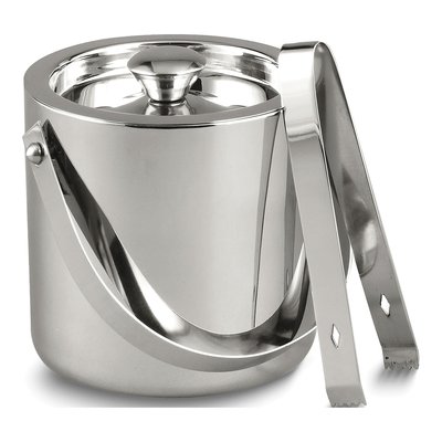 Stainless Steel Ice Bucket with Lid & Tongs, Engravable
