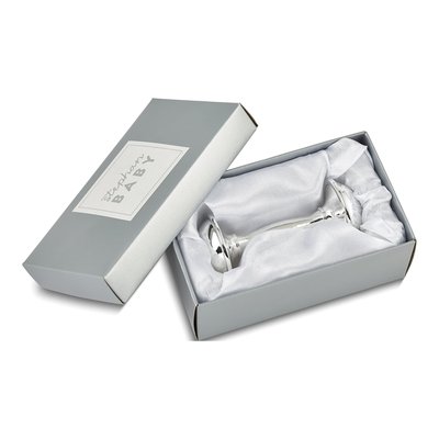 Silver-Plated Dumbbell Baby Rattle – view 2