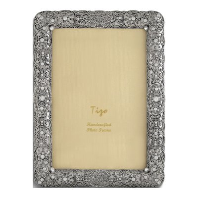 Jeweltone Silver-Tone Photo Frame with Crystal Accents